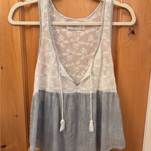 Abercrombie Women's Lace and Striped Tank Top